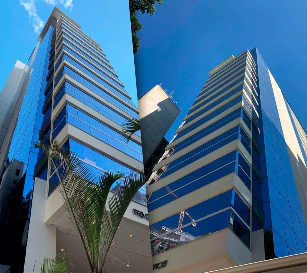 fachada do Vip Office com envidraçamento